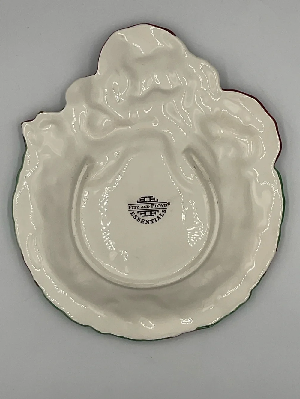Vintage Fitz and Floyd Essentials Santa Wreath Canape Plate